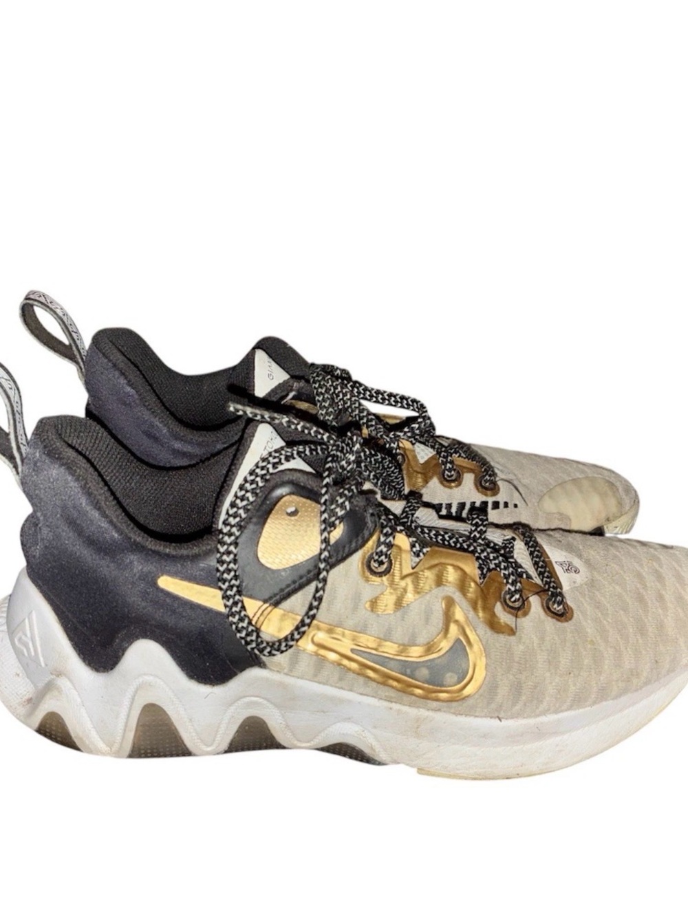 Nike Low-Top Sneakers in Gold, Black, and Beige